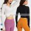 Sportswear T Shirt Custom Crop Tops Running Workout Quick Dry Shirts Fitness Top Long Sleeve Ribbed Seamless Yoga Shirt Women