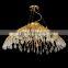 Home Decor Gold Pendant Light Restaurant Hanging Hotel Modern Branch Crystal Chandelier