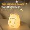 High Quality LED USB Rechargeable Soft Silicone Night Light Cartoon Bear Patting Lamp Bedroom Decor Touch Sensor Table Light