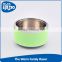 High security bilayer colorful round stainless steel and plastic lunch box