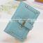 Cute short women wallet with zipper pocket