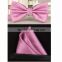 Bowtie men vintage purple black yellow silver wedding dress suits handkerchief bow tie pocket square set