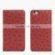 Customized brand name phone case ostrich leather case for Iphone