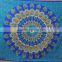 Gypsy blue cotton tapestry tribal mandala beach cover throw hanging bedsheets from India