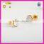 Fashion S925 gold plated gemstone earrings for girl, simple moonstone silver stud earring