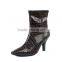 Winter PU leather Ladies botas high heel half ankle boots women short boot fashion footwear shoes