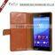 Stylish 5.0 inch mobile phone accessory for Sony,stand folio wallet leather case for Sony Xperia M4 Aqua