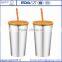 Bpa Free 16oz Double Wall Straw Mug With Ice Tumbler With Straw From China Factory