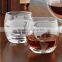 China factory frosted Map decal egg shaped hotel meeting stemless shot whisky glass