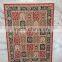 Woolen Area Rug India, Beautiful carpet multi pattern red color traditional Indian Pattern