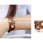 2016 new elegant style three wraps charming leather bracelet with pearl bead for women