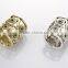 vintage antique silver metal alloy crystal owl shape scarf ring