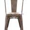 TROY METAL CHAIR WITH WOOD SEAT , VINTAGE TROY INDUSTRIAL DINING CHAIRS