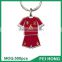China Supplier custom metal two sided t shirt soccer team keychain