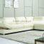 Modern White Leather Sofa L Shape With Adjustable Armrest 9001