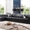 modern black leather sofa set italian design 8042