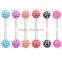 TR01027 tongue barbell red colored tongue piercing jewelry