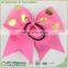 Dots printed grosgrain cheer bows
