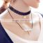 2016 IN STOCK Woman Hot Sexy Tassel double layer chocker Necklace