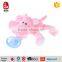 New Design OEM/ODM Silicone Baby Pacifier with Pink Plush Animal Toy