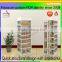 Free standing bookstore wooden book display shelves