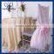 CH030D Angela Wedding fancy wedding ruffled taffeta light pink chair covers with flower