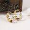 2016 Fashion Imitation Jewelry Design for Women Party Girl Simple Ladies Latest 18K Gold Plated Stainless Steel diamonds Earring