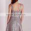 Crepe A-line spaghetti strap sexy women evening dress