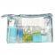 Wholesale transparent PU taping cosmetic clear pvc zipper bag