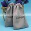 Designer hot sell grey velvet fabric drawstring jewelry bags