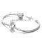 X244 Wholesale 925 Sterling Silver Monkey Charms With Clear Crystal For Diy Jewelry Making