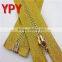 3# Fashion Metal Zipper With Golden Tape For Dress