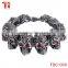 Fast and furious 7 moive Silver Color Stainless Steel Skull Skeleton Bracelet Titanium Steel Bangle for Men Fashion Jewelry