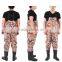camo water proof pvc coated chest high fishing waders with wide applications for Angler or hunters