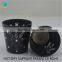 Handmade black carved handle holders with crystal