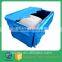 Heavy-duty plastic crate with lids