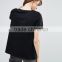 Promotional Cheap Women Blank Black 100% Cotton Custom Plain T Shirt