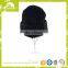 Popular high quality custom leather patch cheap Knit Skull Beanie hat