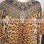 ANIMAL print crystal embellished caftan crepe KAFTAN tunic poncho blouse