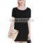 extra long slim fit blank t-shirt with roll sleeves