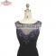 OEM Long Floor-length Sheath/Column Black Evening Dress
