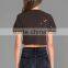 Intentional Holes Throughout Raw Cut Hem Crop T-shirts