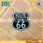 ROUTE 66 iron-on PATCH - Embroidered HIGHWAY ROAD SIGN HISTORIC EMBLEM US BLACK