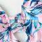 Women One Piece Printed Swimsuit Cut Out Neck Swimsuits