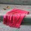 2018 new product fashion women blanket plain scarf with fringe