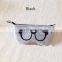 custom logo printed wool eyeglass sheeves material glasses simple styles felt bag