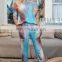 2020 Autumn Women's Gradient Pajamas Tie-dye Sleepwear Long-sleeved Breathable Two-piece Sets