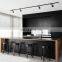 Ready Assemble US Black Lacquer Kitchen Cabinets LED Kitchen