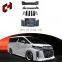 Ch Single Layer Gloss Front Bumper Grille Side Skirt Rear Bumper Car Upgrade Bodykit For Wald Kit For Toyota Alphard 18