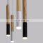 Wood LED Pendant Lighting Hang Lamp Long Tubes For Dining Living Room Kitchen Shop Bar Droplight